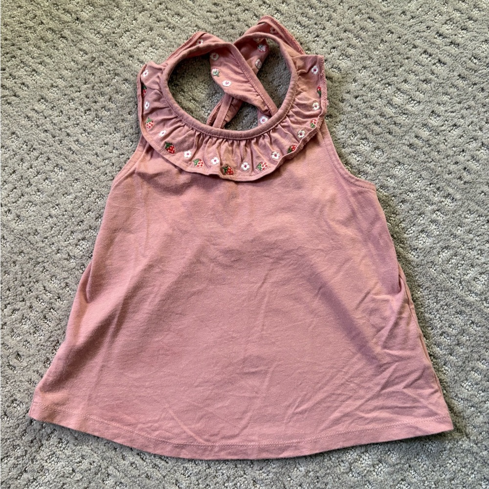 Boden Pink Ruffled Tank Top
